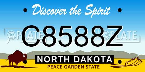 C8588Z North Dakota License Plate