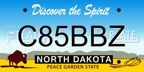 C85BBZ North Dakota License Plate