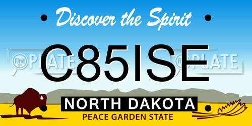 C85ISE North Dakota License Plate