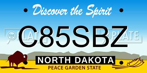 C85SBZ North Dakota License Plate