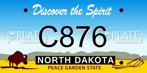 C876 North Dakota License Plate
