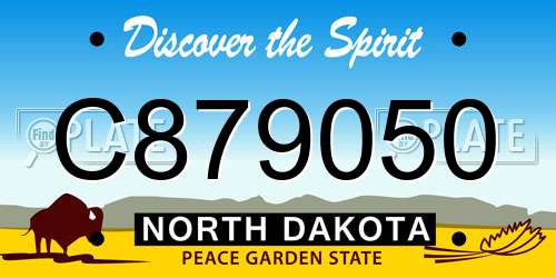 C879050 North Dakota License Plate