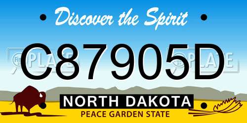 C87905D North Dakota License Plate