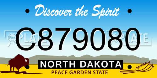 C879080 North Dakota License Plate