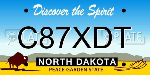C87XDT North Dakota License Plate
