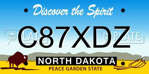 C87XDZ North Dakota License Plate