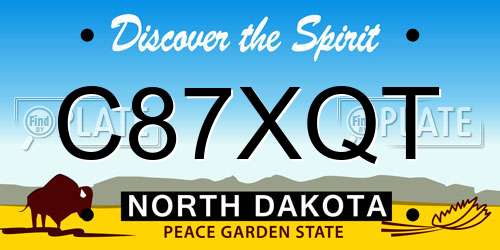 C87XQT North Dakota License Plate