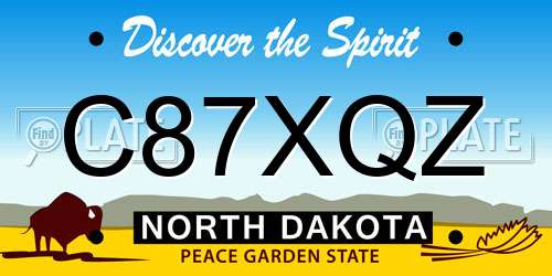 C87XQZ North Dakota License Plate