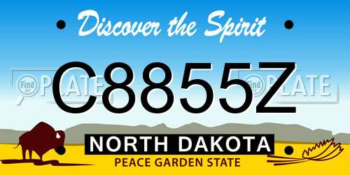 C8855Z North Dakota License Plate