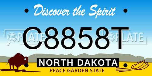 C8858T North Dakota License Plate