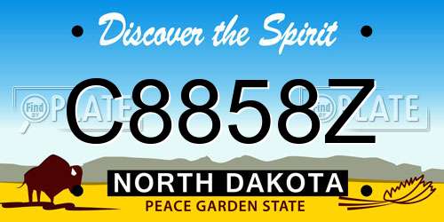 C8858Z North Dakota License Plate