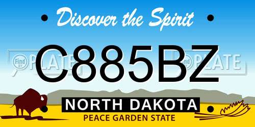 C885BZ North Dakota License Plate