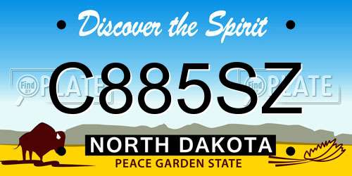 C885SZ North Dakota License Plate