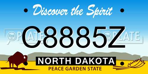 C8885Z North Dakota License Plate