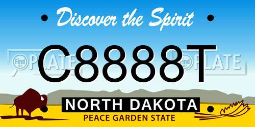 C8888T North Dakota License Plate