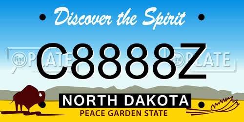 C8888Z North Dakota License Plate