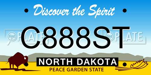 C888ST North Dakota License Plate