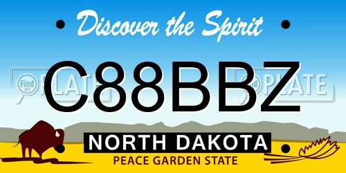 C88BBZ North Dakota License Plate