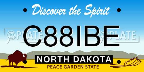 C88IBE North Dakota License Plate