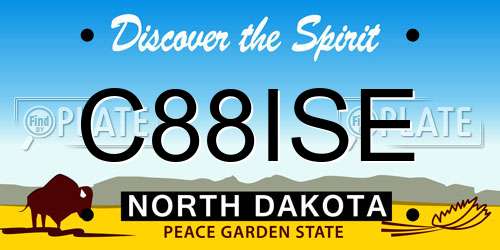 C88ISE North Dakota License Plate