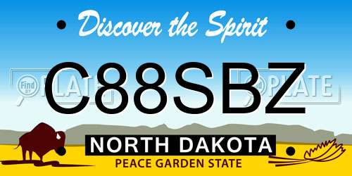C88SBZ North Dakota License Plate