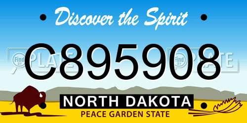C895908 North Dakota License Plate