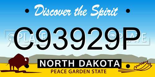 C93929P North Dakota License Plate