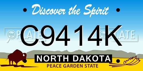 C9414K North Dakota License Plate