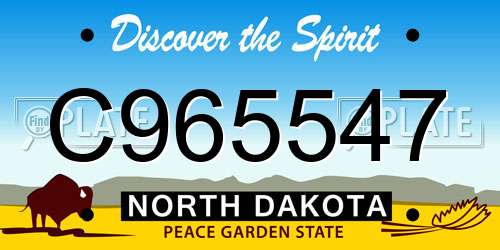 C965547 North Dakota License Plate