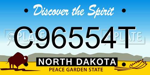 C96554T North Dakota License Plate