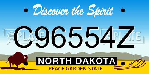 C96554Z North Dakota License Plate