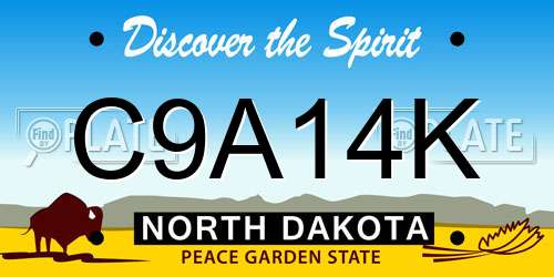C9A14K North Dakota License Plate