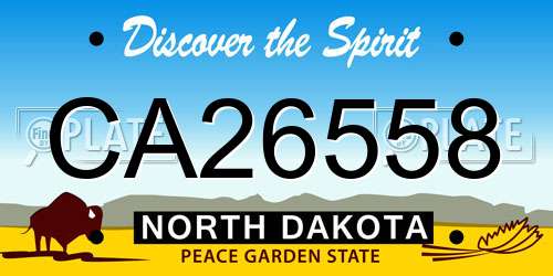 CA26558 North Dakota License Plate