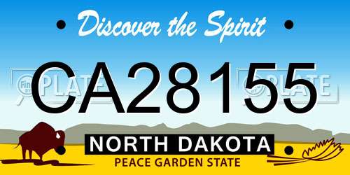 CA28155 North Dakota License Plate