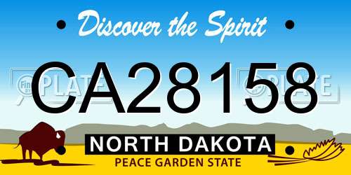 CA28158 North Dakota License Plate