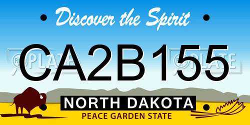 CA2B155 North Dakota License Plate