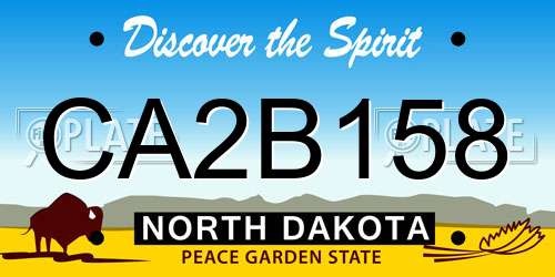 CA2B158 North Dakota License Plate