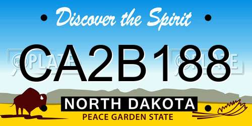 CA2B188 North Dakota License Plate