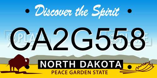 CA2G558 North Dakota License Plate