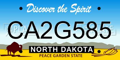 CA2G585 North Dakota License Plate