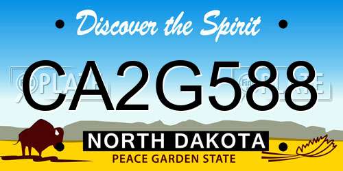 CA2G588 North Dakota License Plate