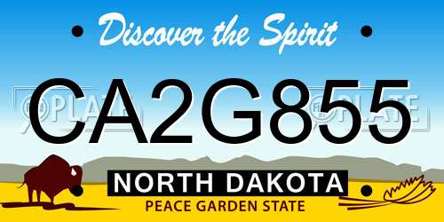 CA2G855 North Dakota License Plate