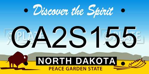 CA2S155 North Dakota License Plate