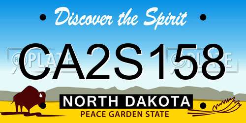 CA2S158 North Dakota License Plate