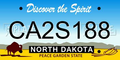 CA2S188 North Dakota License Plate