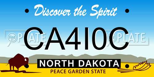 CA4I0C North Dakota License Plate