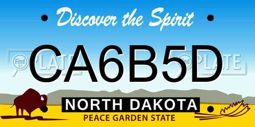 CA6B5D North Dakota License Plate