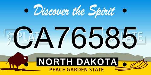 CA76585 North Dakota License Plate