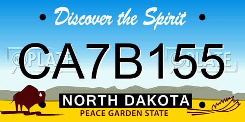 CA7B155 North Dakota License Plate