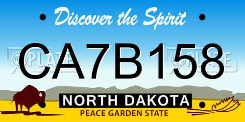CA7B158 North Dakota License Plate